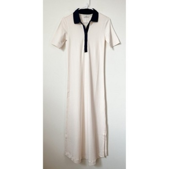 NEW AYR The Scout Seashell Midi Dress XS Collared Coastal Quiet Luxury Nautical - Picture 2 of 14